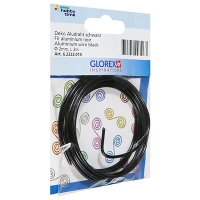 Sârmă de aluminiu, 2 mm, 2 m - negru