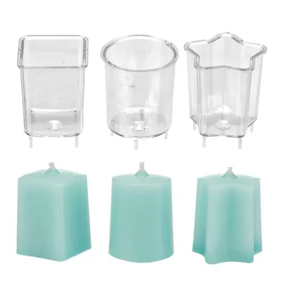Set de forme pentru turnarea lumânărilor - stea, prismă, cilindru