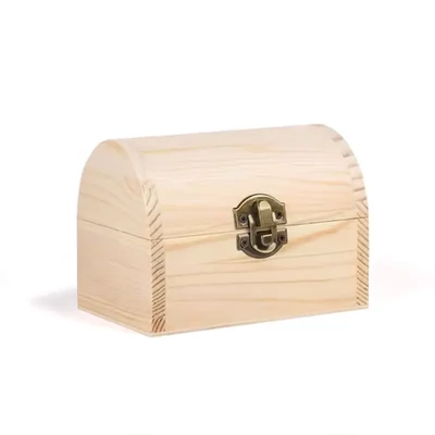 Cutie din lemn, mini – cufăr cu comori, 9x6x5,5 cm