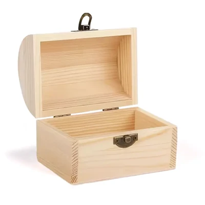 Cutie din lemn, mini – cufăr cu comori, 9x6x5,5 cm