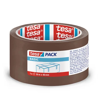 ICO, Tesa Basic 58573 bandă adezivă pentru ambalare, maro, 48 mm x 50 m