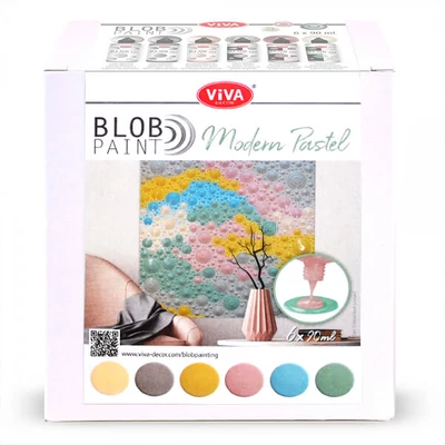 Set culori pentru pictare în puncte, Blob paint, 6x90 ml - Pastel modern