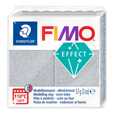 FIMO EFFECT plastilină care se întărește la coacere , 57 g - argintiu cu sclipici (8010-812)