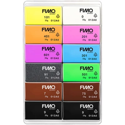 Set Plastilină care se întărește la coacere  FIMO Effect Color Pack, 12x25 g - Neon