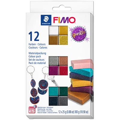 Set Plastilină care se întărește la coacere  FIMO Effect Color Pack, 12x25 g - Sparkle