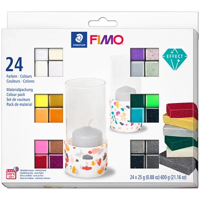 Set Plastilină care se întărește la coacere  FIMO Effect Color Pack, 24x25 g