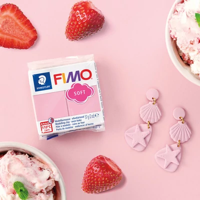 Plastilină FIMO SOFT care se întărește la coacere , 57 g - crema de capsuni (8020-T21) 2024
