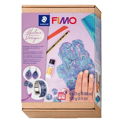Set Plastilină care se întărește la coacere  Fimo Effect, 4x25 g - Abalone design, Abalone Design