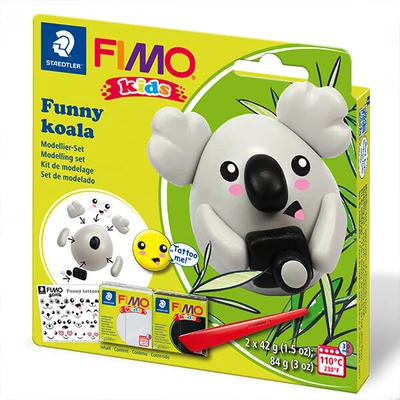 Set Plastilină care se întărește la coacere  FIMO Kids, 2x42 g - Koala amuzanta