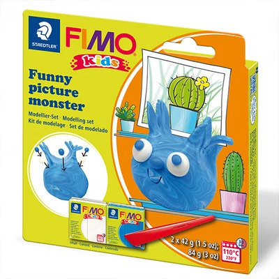 Set Plastilină care se întărește la coacere  FIMO Kids, 2x42 g - Poza amuzanta monstru