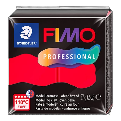 FIMO Professional Plastilină care se întărește la coacere , 57 g - rosie, red (8040-200)