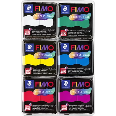 FIMO Professional Colour Pack Set plastiline care se întăresc la coacere, 6x57 g - True Colours