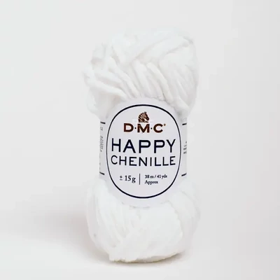 Fire de chenille DMC Happy Chenille pentru amigurumi, 15 g - 20, alb