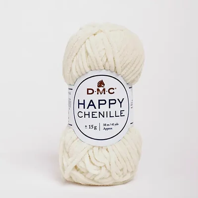 Fire de chenille DMC Happy Chenille pentru amigurumi, 15 g - 21, alb murdar