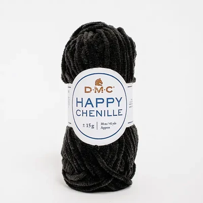 Fire de chenille DMC Happy Chenille pentru amigurumi, 15 g - 22, negru