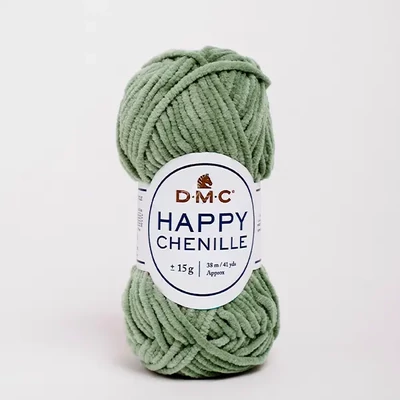 Fire de chenille DMC Happy Chenille pentru amigurumi, 15 g - 23, verde mușchi