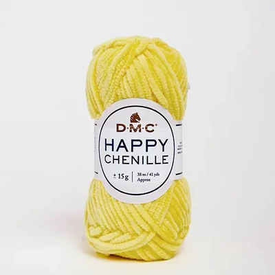 Fire de chenille DMC Happy Chenille pentru amigurumi, 15 g - 25, galben