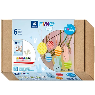 FIMO Air Light Easter Set, Set plastilină de Paște, 125 g cu accesorii