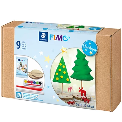 FIMO Air Basic Christmas Set, set plastilină de Crăciun, 500 g cu accesorii