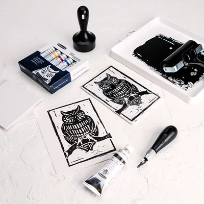 Set pentru linogravură și tipărire Schmincke