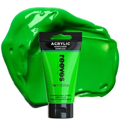 Reeves culori acrilice, 75 ml - fluorescent green
