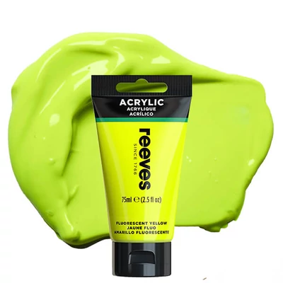 Reeves culori acrilice, 75 ml - fluorescent yellow