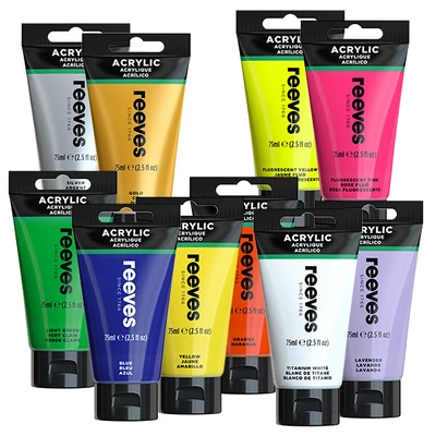 Reeves culori acrilice, 75 ml - culori diverse