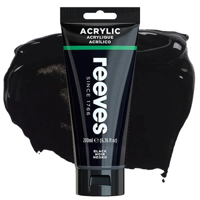 Reeves culori acrilice, 200 ml - black
