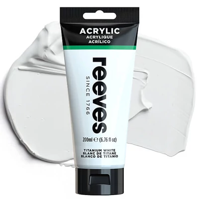 Reeves culori acrilice, 200 ml - titanium white