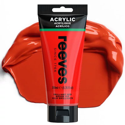 Reeves culori acrilice, 200 ml - brilliant red
