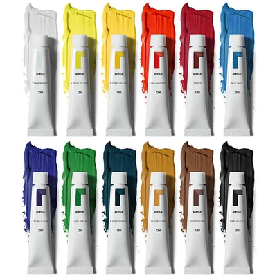 Reeves set culori acrilice, 12x12 ml
