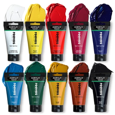Reeves set culori acrilice, 10x75 ml