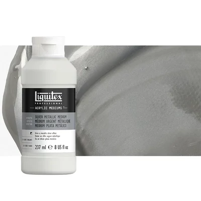 Liquitex Metallic Silver mediu, 237 ml - argintiu metalic