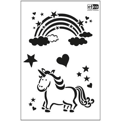 Șablon, 21x30 cm - Curcubeu și unicorn