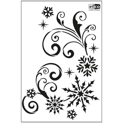 Șablon, 21x30 cm - Fulgi de nea și ornamente