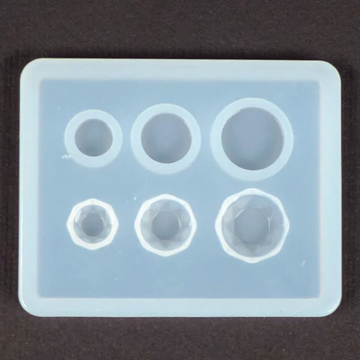 Matriță   din silicon pentru rasina sintetica - plat, rotund, neted-lustruit, 3-3 dimensiuni