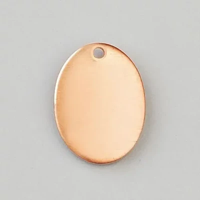 Bază din cupru roșu cu email - oval, 20x15 mm
