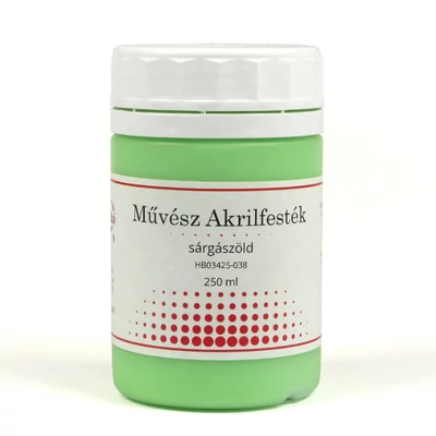 Vopsea acrilică de artist, 250 ml - mată, 038, verde gălbui