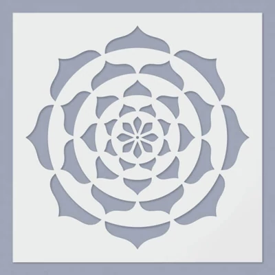 Șablon, 24,5x24,5 cm - Mandala, lotus