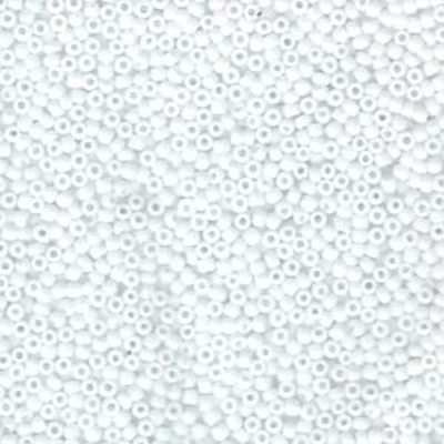 Mărgele de sticlă japoneze Miyuki, mărgele rocailles  11/0 - Matte Opaque White