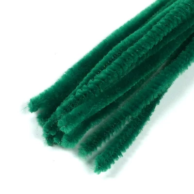 Chenille, 30 cm - verde închis, 10 buc