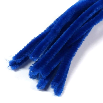 Chenille, 30 cm - albastru închis, 10 buc