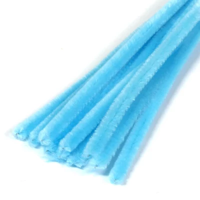 Chenille, 30 cm - albastru deschis, 10 buc