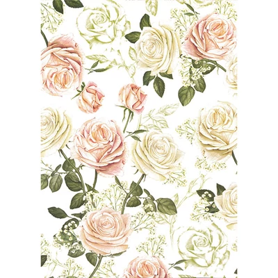 Hârtie de decoupage Tassotti - trandafiri roz