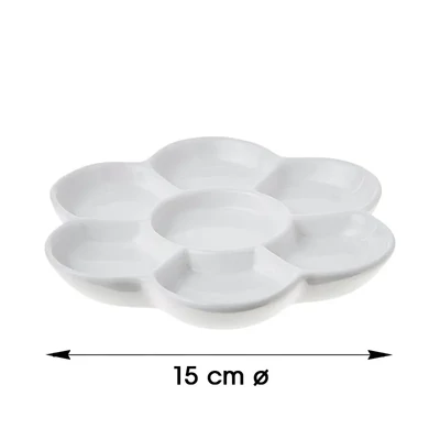 Paletă de pictură din porțelan (ceramică) – 15 cm, cu motive florale