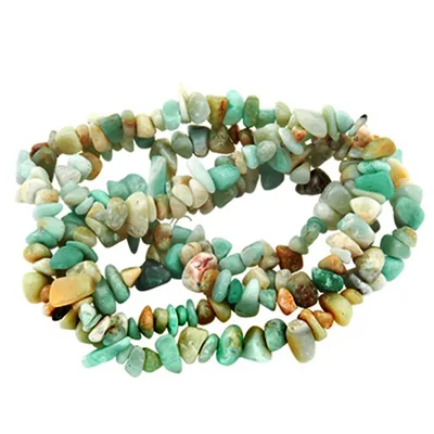 Perle din minerale, chips - Amazonit, 8-12 mm, 1 șir