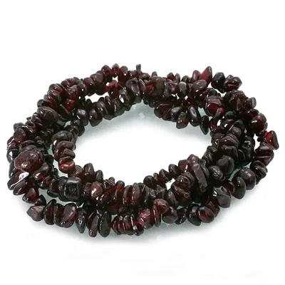 Perle din minerale, chips - Granat, 8-12 mm, 1 șir