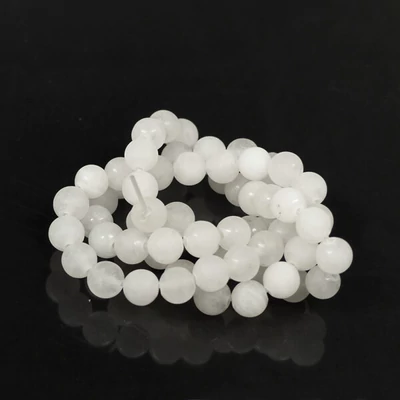 Perle din minerale  - Jad alb, mat, 6 mm, 1 șir