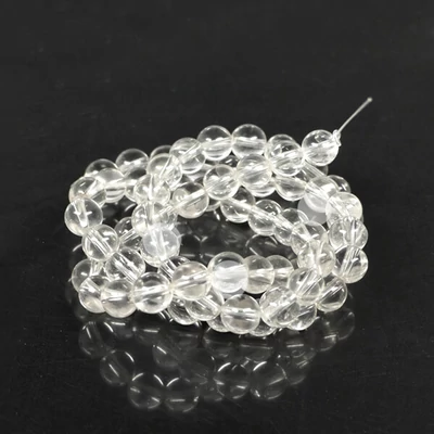 Perle din minerale - Cristal de stâncă, 6 mm, 1 șir 
