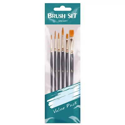 Set de pensule, sintetice - mixte, 6 buc